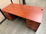 Used Desk - Cherry Laminate - Two Pedestals - ITEM #:120421 - Img 7 of 14