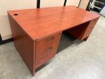 Used Desk - Cherry Laminate - Two Pedestals - ITEM #:120421 - Img 9 of 14