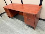 Used Credenza - Cherry Laminate - Two Pedestals - ITEM #:120422 - Img 1 of 10