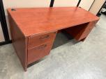 Used Credenza - Cherry Laminate - Two Pedestals - ITEM #:120422 - Img 2 of 10