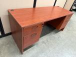 Used Credenza - Cherry Laminate - Two Pedestals - ITEM #:120422 - Img 6 of 10
