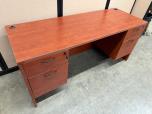 Used Credenza - Cherry Laminate - Two Pedestals - ITEM #:120422 - Img 7 of 10