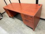 Used Credenza - Cherry Laminate - Two Pedestals - ITEM #:120422 - Img 8 of 10