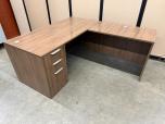 Performance L-Shape Desk with Pedestal, Walnut - ITEM #:120423 - Img 4 of 8