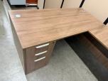 Performance L-Shape Desk with Pedestal, Walnut - ITEM #:120423 - Img 5 of 8