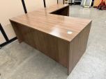 Used Performance L-Shape Desk - Walnut Laminate - ITEM #:120423 - Img 1 of 8