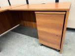 L-Shaped Desk with Return and Pedestals in Cherry Laminate - ITEM #:120424 - Img 4 of 9