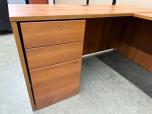 L-Shaped Desk with Return and Pedestals in Cherry Laminate - ITEM #:120424 - Img 5 of 9