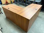 L-Shaped Desk with Return and Pedestals in Cherry Laminate - ITEM #:120424 - Img 9 of 9