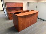 Cherry Laminate Reception Desk with Pedestals - ITEM #:120445 - Img 1 of 4