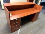 Cherry Laminate Reception Desk with Pedestals - ITEM #:120445 - Img 4 of 4