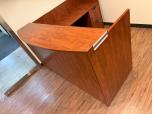 L-Shaped Reception Desk with Transaction Counter, Cherry Finish - ITEM #:120446 - Img 2 of 5