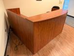 L-Shaped Reception Desk with Transaction Counter, Cherry Finish - ITEM #:120446 - Img 4 of 5
