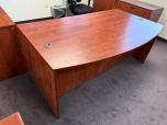 Bow Front Double Pedestal Desk, Cherry Laminate - ITEM #:120447 - Img 2 of 8
