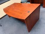 Bow Front Double Pedestal Desk, Cherry Laminate - ITEM #:120447 - Img 6 of 8