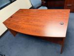 Bow Front Double Pedestal Desk, Cherry Laminate - ITEM #:120447 - Img 7 of 8