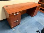 71" Wide Cherry Laminate Credenza Desk with File Pedestals - ITEM #:120449 - Img 1 of 6