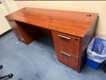 71" Wide Cherry Laminate Credenza Desk with File Pedestals - ITEM #:120449 - Img 2 of 6
