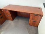 71" Wide Cherry Laminate Credenza Desk with File Pedestals - ITEM #:120449 - Img 3 of 6
