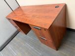 Cherry Laminate Credenza Desk with Box/File Pedestals - ITEM #:120450 - Img 2 of 3