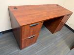 Cherry Laminate Credenza Desk with Box/File Pedestals - ITEM #:120450 - Img 3 of 3