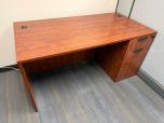 Cherry Laminate Office Desk with Pedestal 60x30 - ITEM #:120451 - Img 1 of 3
