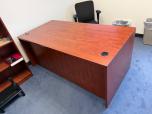 Cherry Double Pedestal Desk with Silver Pulls - ITEM #:120453 - Img 1 of 3