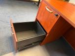 Cherry Double Pedestal Desk with Silver Pulls - ITEM #:120453 - Img 3 of 3