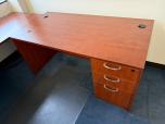 60"W Cherry Laminate Desk with 3-Drawer Pedestal - ITEM #:120454 - Img 2 of 6