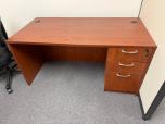 60"W Cherry Laminate Desk with 3-Drawer Pedestal - ITEM #:120454 - Img 4 of 6