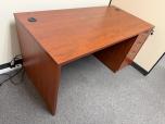 60"W Cherry Laminate Desk with 3-Drawer Pedestal - ITEM #:120454 - Img 5 of 6