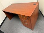 60"W Cherry Laminate Desk with 3-Drawer Pedestal - ITEM #:120454 - Img 6 of 6