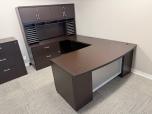 U-Shaped Bow Front Executive Desk Set with Hutch - Espresso - ITEM #:120455 - Img 1 of 11