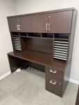Modern Desk with Overhead Hutch in Espresso - ITEM #:120456 - Img 1 of 3