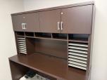 Modern Desk with Overhead Hutch in Espresso - ITEM #:120456 - Img 2 of 3