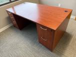 Cherry Laminate Double Pedestal Desk 71x35.5 - ITEM #:120457 - Img 1 of 3