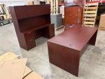 Mahogany Laminate Executive Desk Set with Credenza and Hutch - ITEM #:120459 - Img 1 of 12