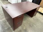Mahogany Laminate Executive Desk Set with Credenza and Hutch - ITEM #:120459 - Img 4 of 12