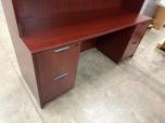 Mahogany Laminate Executive Desk Set with Credenza and Hutch - ITEM #:120459 - Img 7 of 12