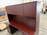 Mahogany Laminate Executive Desk Set with Credenza and Hutch - ITEM #:120459 - Img 8 of 12
