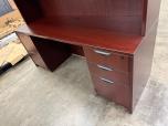 Mahogany Laminate Executive Desk Set with Credenza and Hutch - ITEM #:120459 - Img 9 of 12