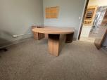 L-Shaped Bullet Top Desk with 3-Drawer Pedestal - ITEM #:120460 - Img 2 of 4