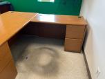 L-Shaped Desk with Pedestals, Medium Wood Finish - ITEM #:120461 - Img 2 of 2