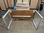 Modern 60x30 Office Desk, White Laminate with Silver O-Legs and Monitor Stand - ITEM #:120462 - Img 4 of 6