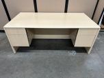 Double Pedestal Office Desk, Light Wood Laminate, 72x35.5" - ITEM #:120463 - Img 1 of 5