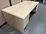 Double Pedestal Office Desk, Light Wood Laminate, 72x35.5" - ITEM #:120463 - Img 3 of 5