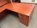Cherry Laminate L-Shaped Desk with Hutch - ITEM #:120464 - Img 3 of 5