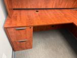 Cherry Laminate L-Shaped Desk with Hutch - ITEM #:120464 - Img 4 of 5