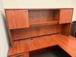 Cherry Laminate L-Shaped Desk with Hutch - ITEM #:120464 - Img 5 of 5