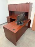 Cherry Laminate L-Shaped Desk with Hutch - ITEM #:120465 - Img 2 of 6